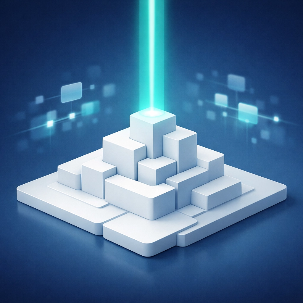 Strategic AI assessment visualizing a solid business foundation for successful implementation.