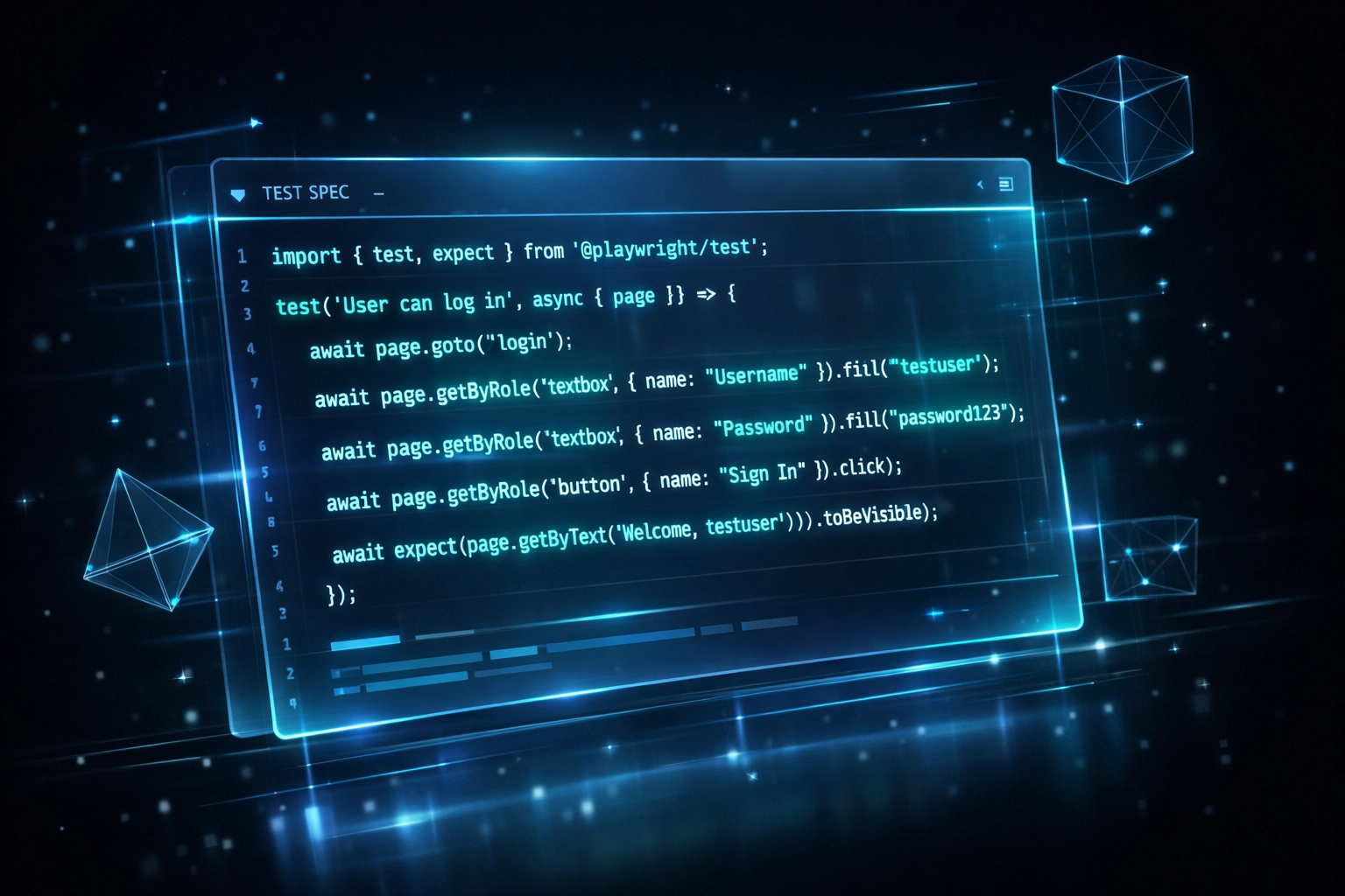 Clean Playwright test scripts with semantic selectors ready for CI/CD integration