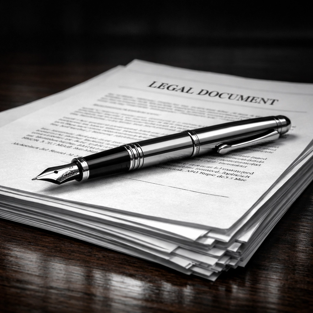 Professional legal documents and fountain pen representing high-integrity process service in South Carolina.