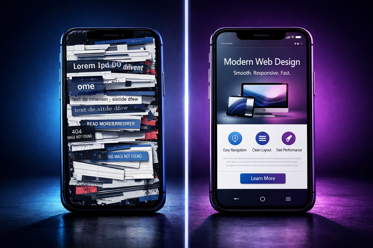 Comparison of non-responsive vs responsive web design on mobile devices