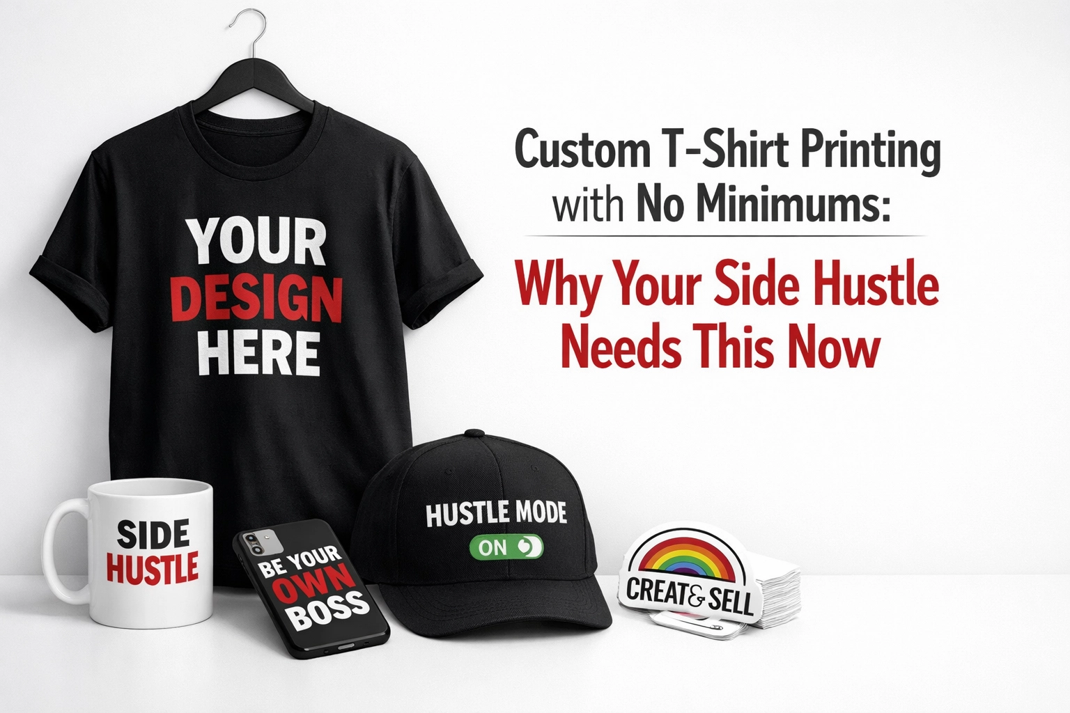 [HERO] Custom T-Shirt Printing with No Minimums: Why Your Side Hustle Needs This Now