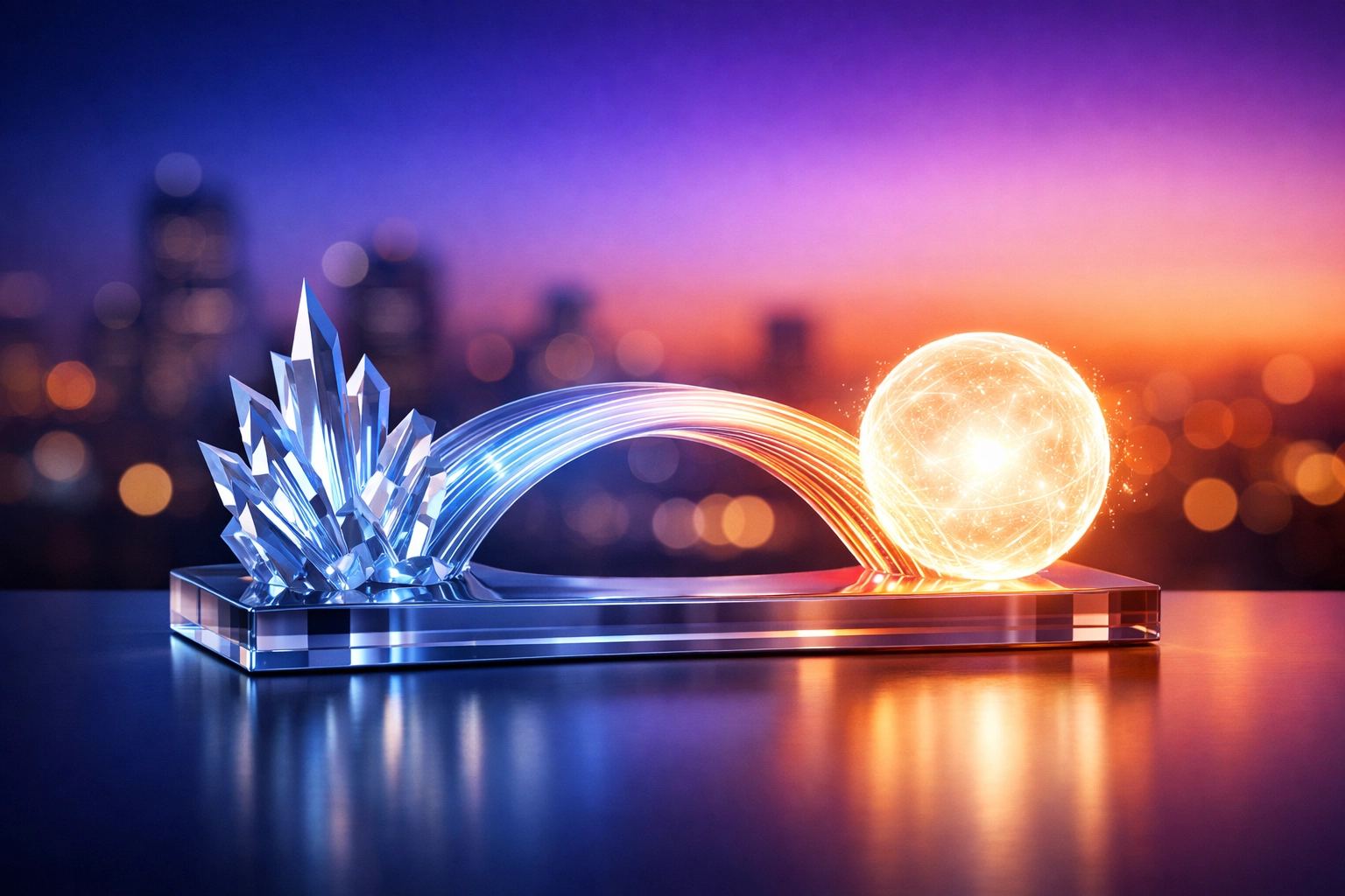 Abstract bridge between data and AI trust for entrepreneurs mastering Answer Engine Optimization.