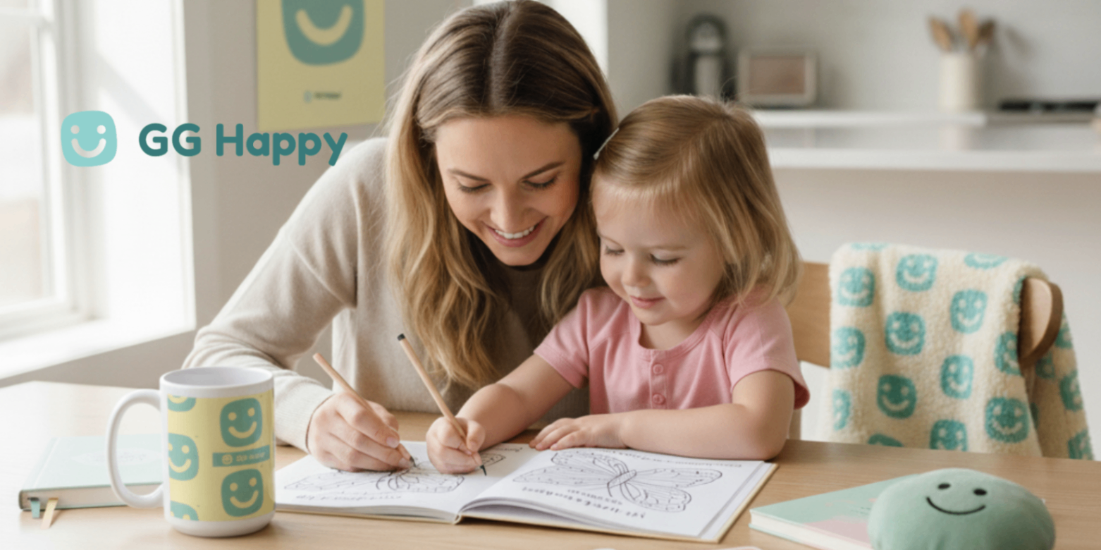 Mom and Child Coloring in GG Happy™ Book