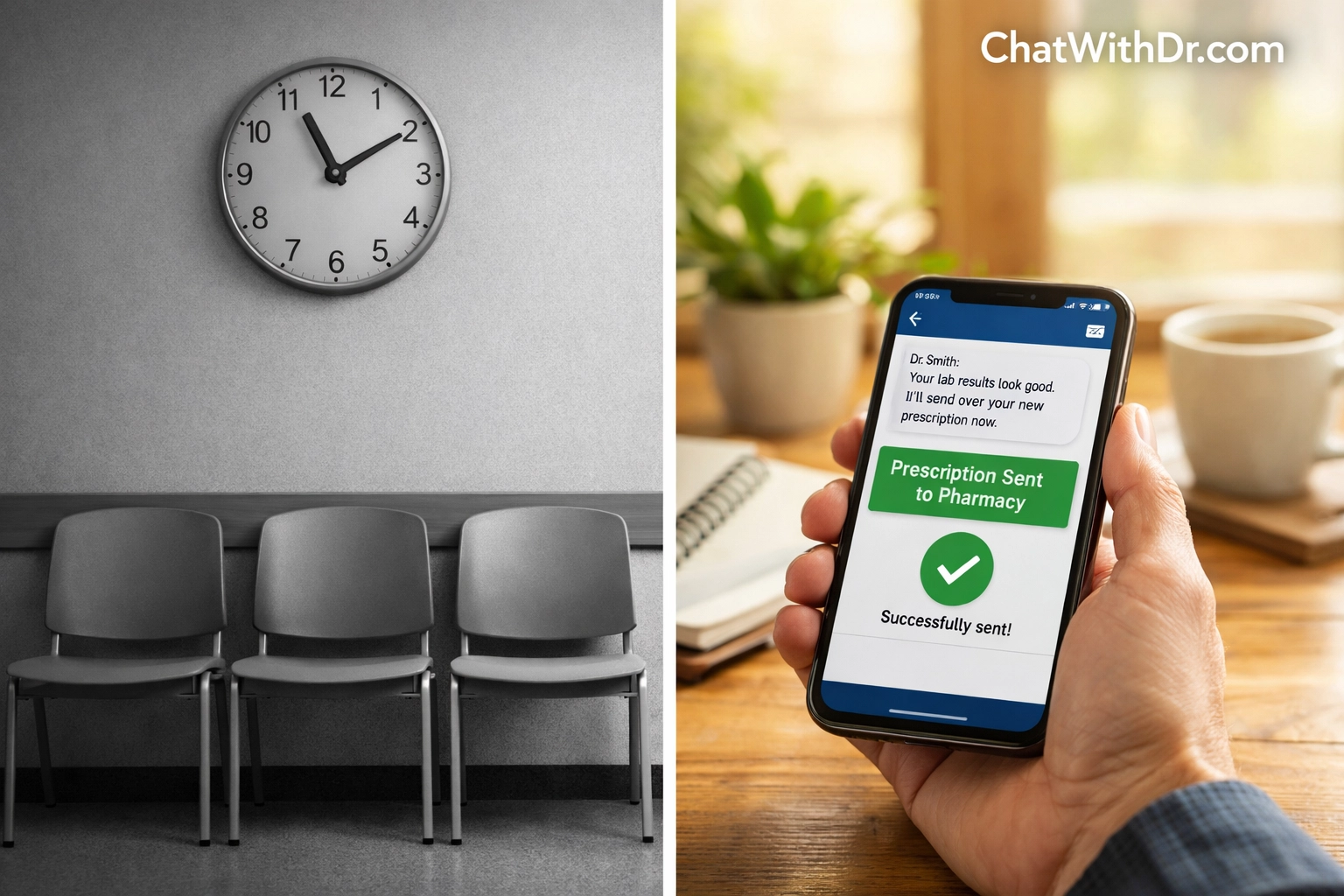Skip the clinic waiting room with a fast online doctor consultation and same-day prescription on your phone.