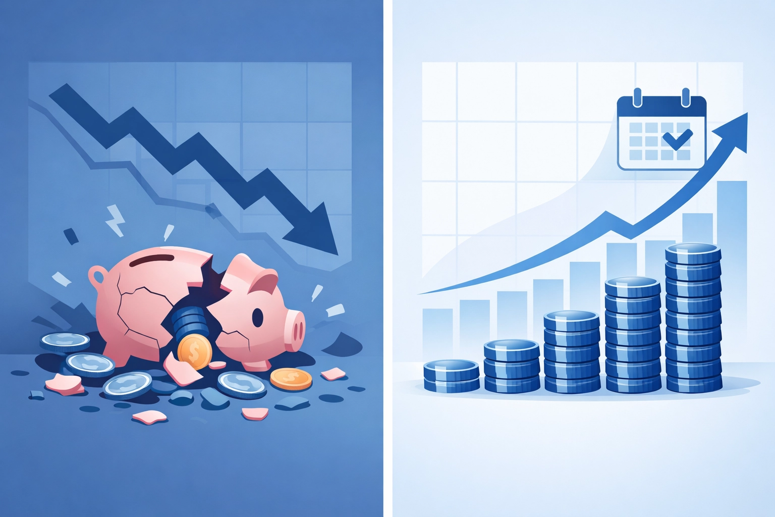 Cost comparison showing break-fix expenses vs. predictable managed IT budgeting