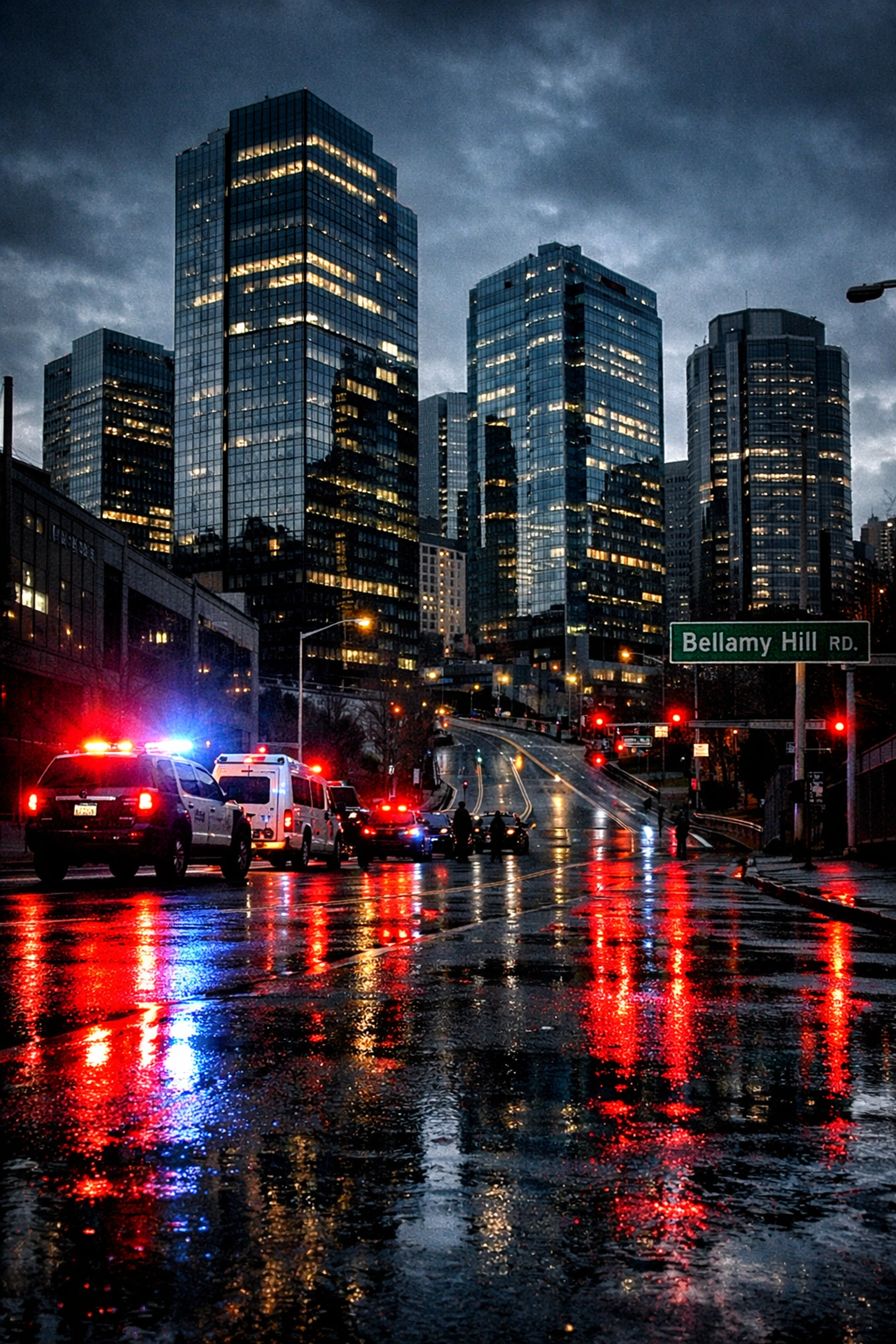 Emergency vehicles respond to incident on Bellamy Hill in downtown Edmonton