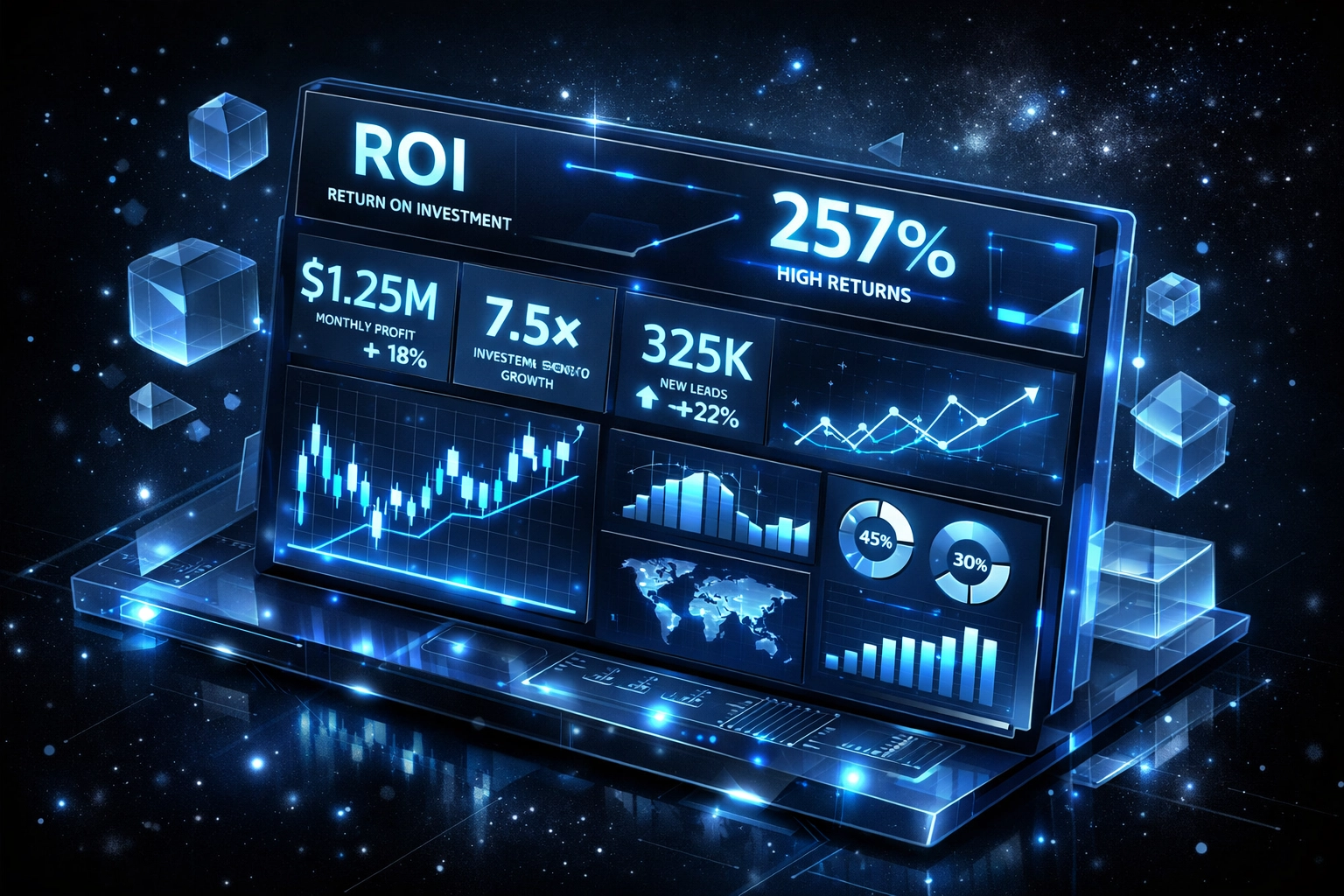 ServiceNow ITOM ROI dashboard displaying financial metrics and cost savings projections