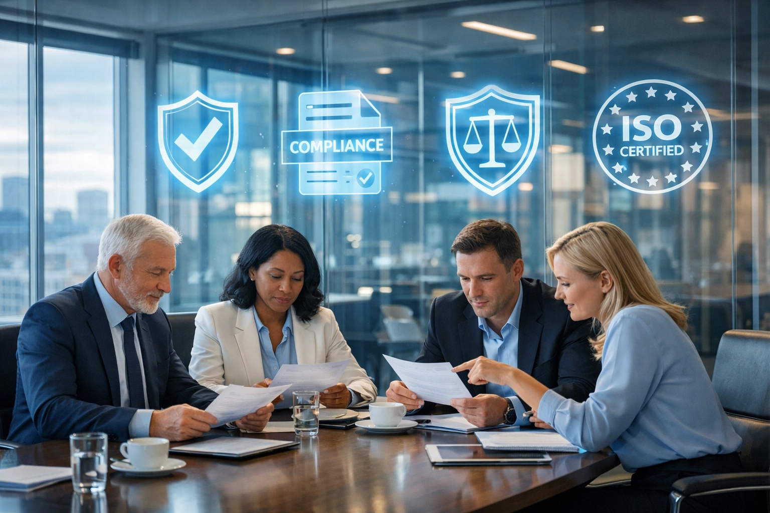 Business team reviewing DORA and GDPR compliance for ServiceNow consulting services