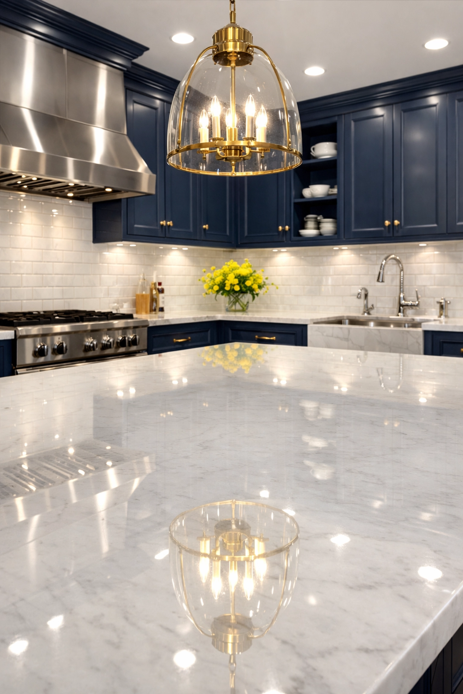 Spotless kitchen cleaned with eco-friendly products from green cleaning services Lowell MA.