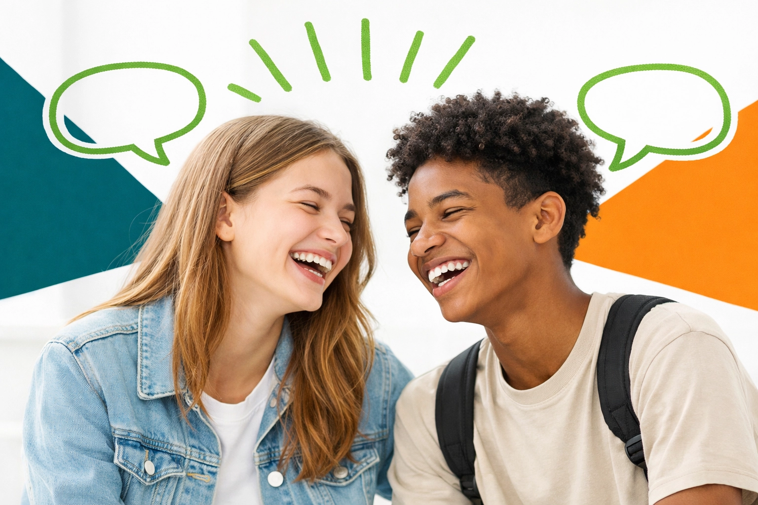 Diverse teens showing emotional intelligence and positive communication through faith-based learning.