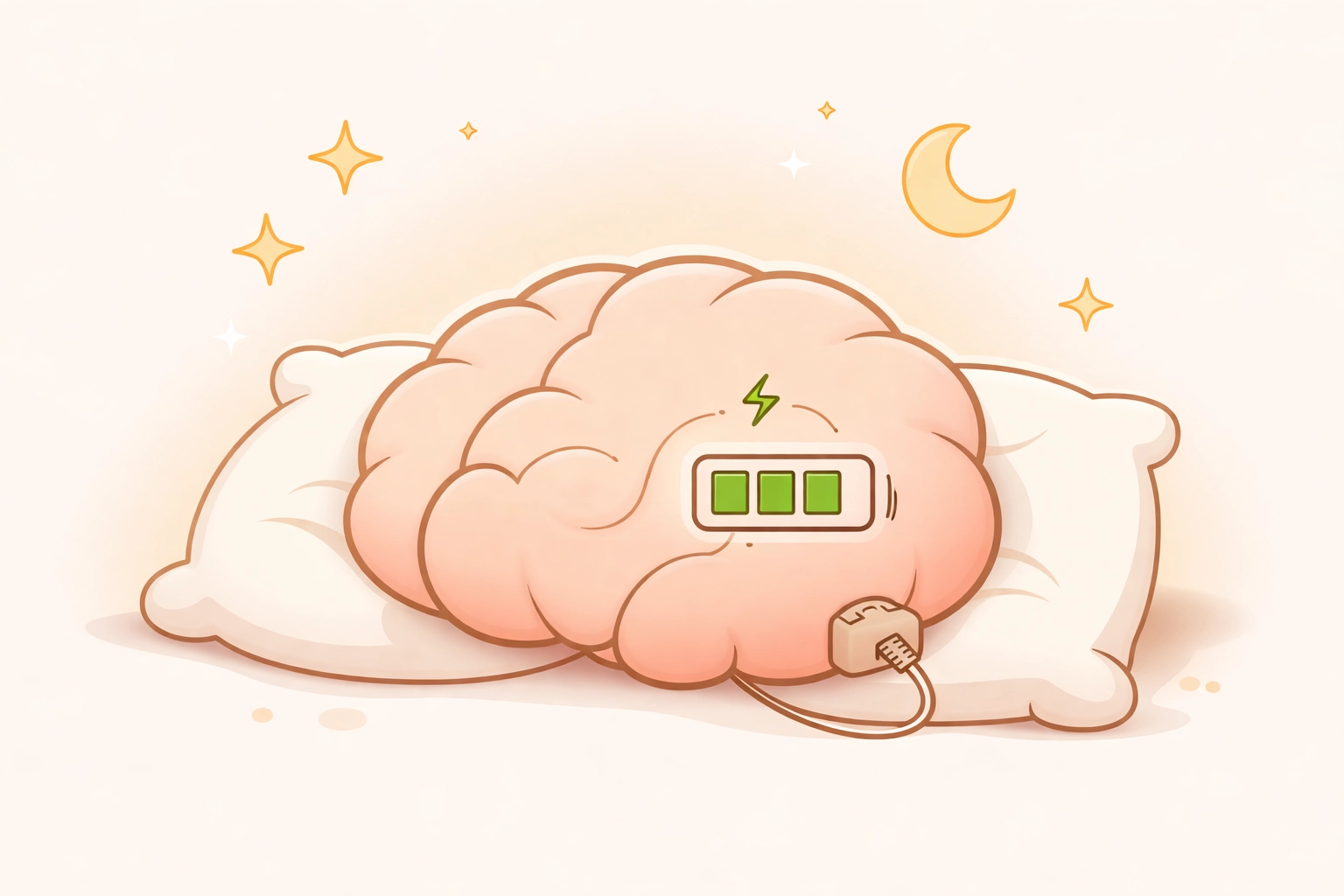 Abstract depiction of a tired brain resting, symbolizing mental fatigue from emotional hangovers.