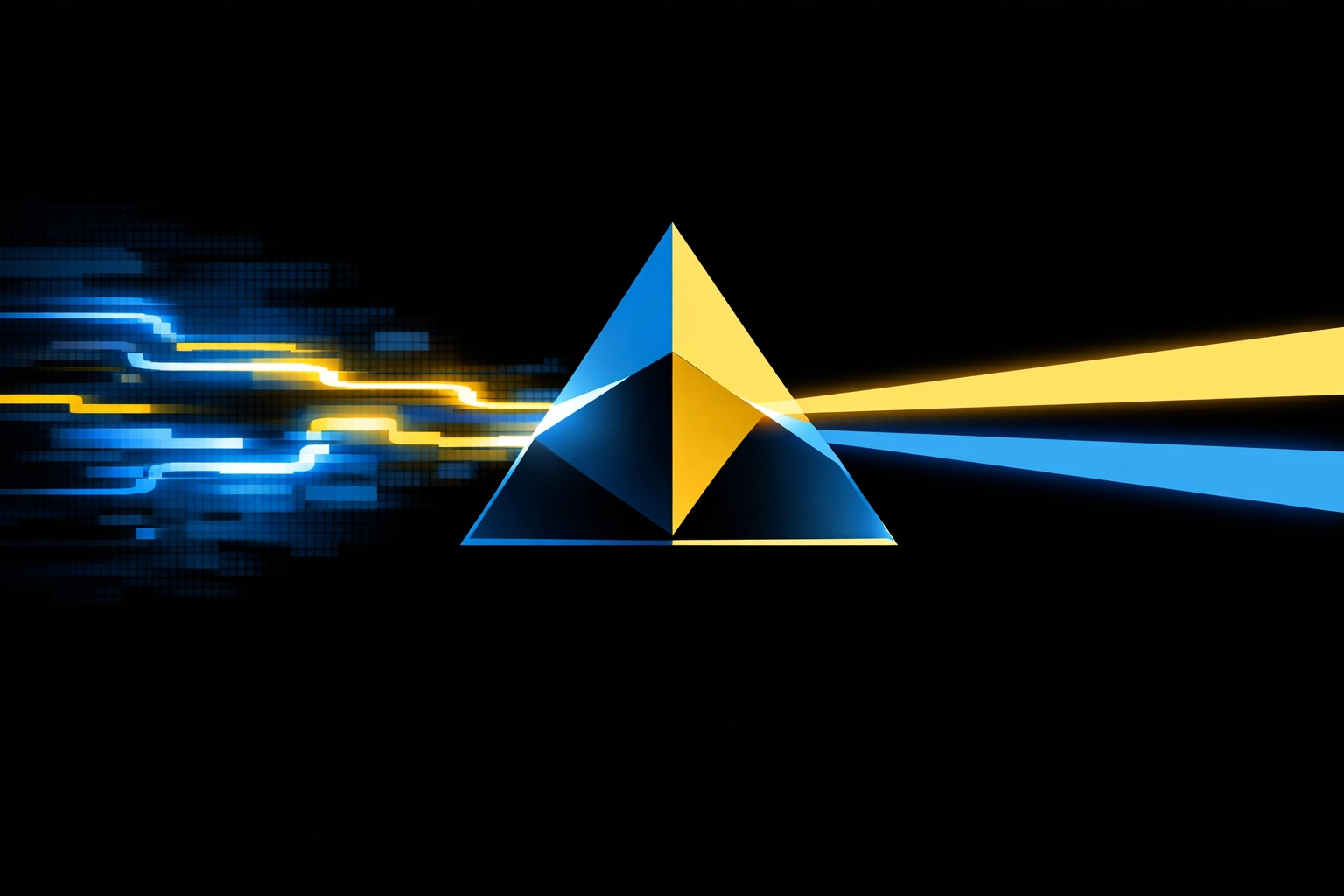 A prism refining distorted lines into focused beams, representing a privacy-first analytics roadmap.