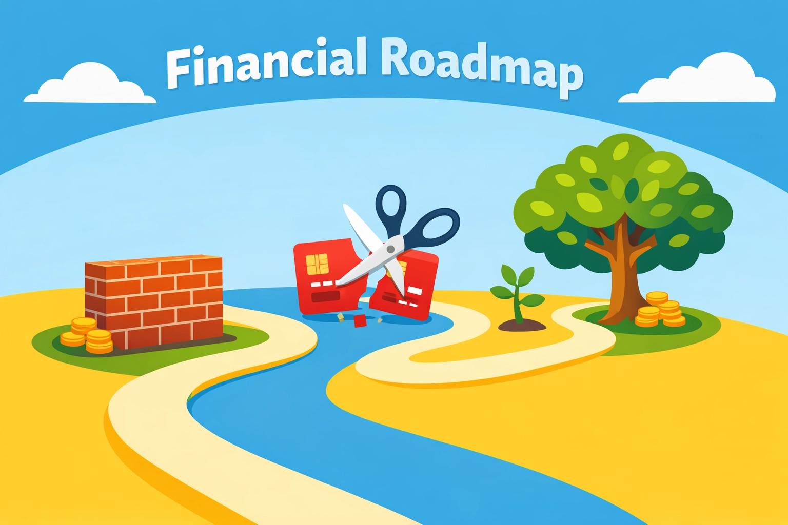 A financial roadmap showing debt reduction and wealth milestones used in a comprehensive tax planning update.
