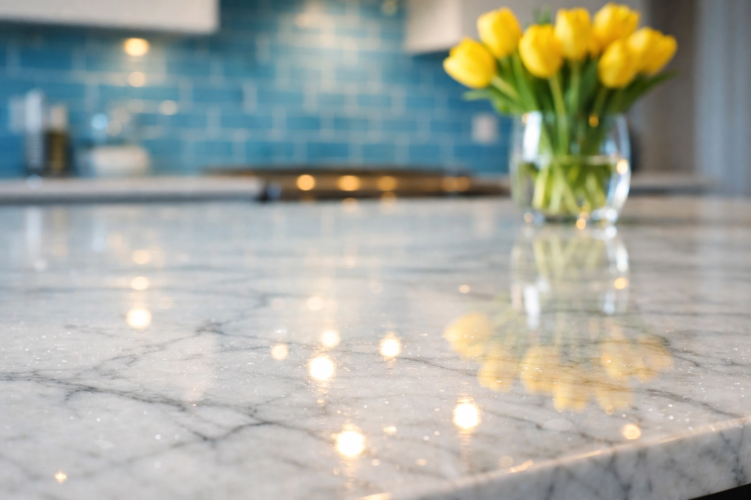 Sanitized kitchen surfaces in a luxury home, part of a senior-focused weekly cleaning routine for safety.