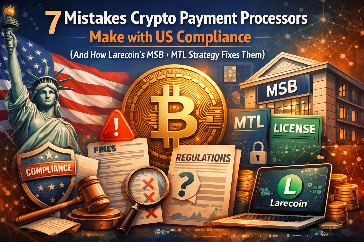 [HERO] 7 Mistakes Crypto Payment Processors Make with US Compliance (And How Larecoin
