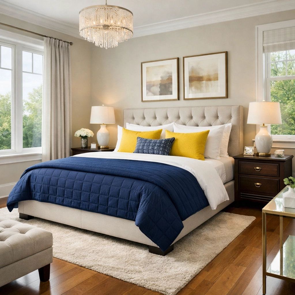 Clean and organized master bedroom following a recurring weekly house cleaning visit in Athol MA.