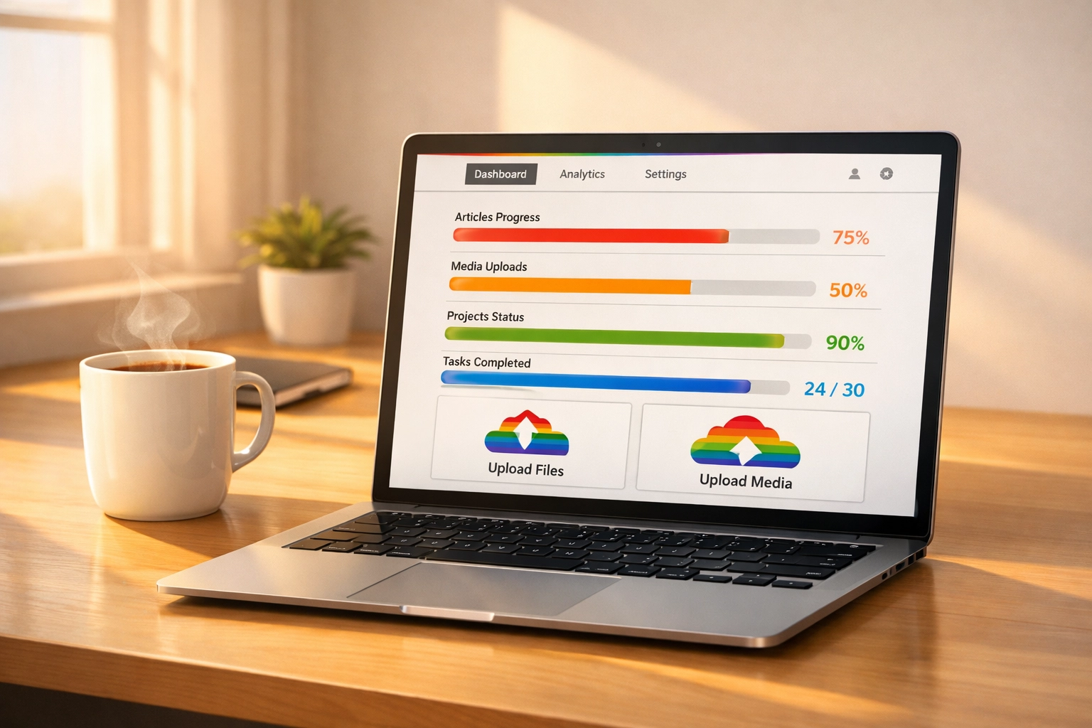 Easy ebook publishing dashboard with rainbow accents for LGBTQ+ authors