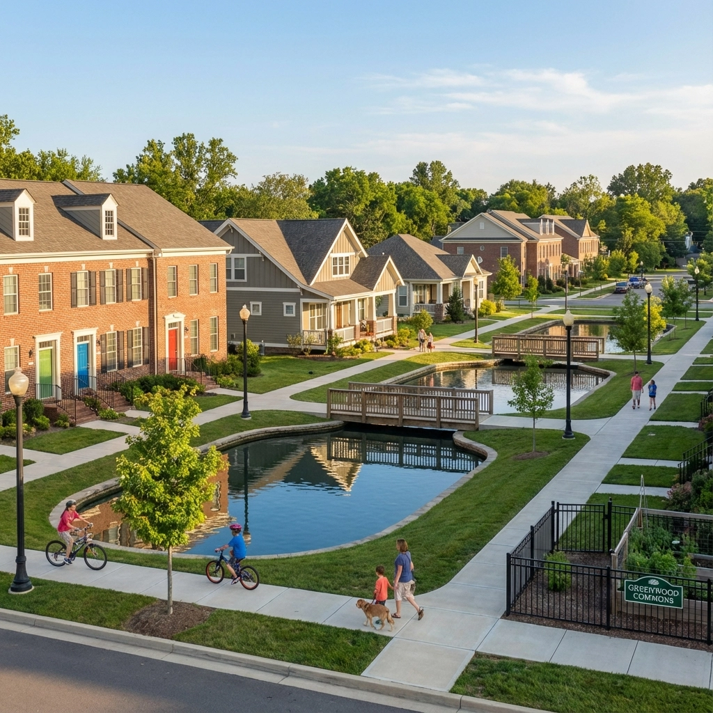 Modern townhomes in a Mount Laurel development, symbolizing affordable living Modern townhomes in a Mount Laurel development, symbolizing affordable living