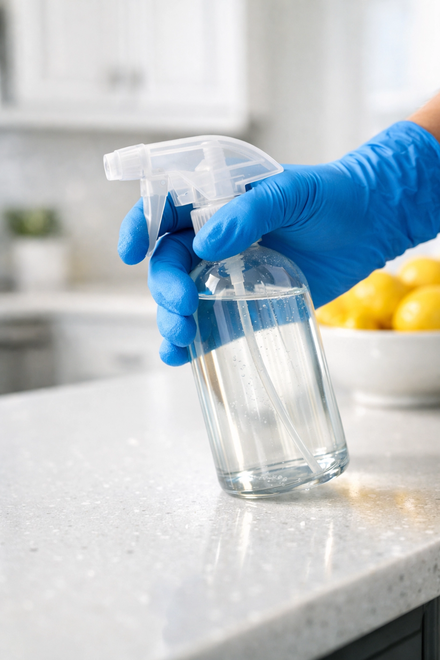 Professional cleaner using eco-friendly products for expert house cleaning Lowell MA.