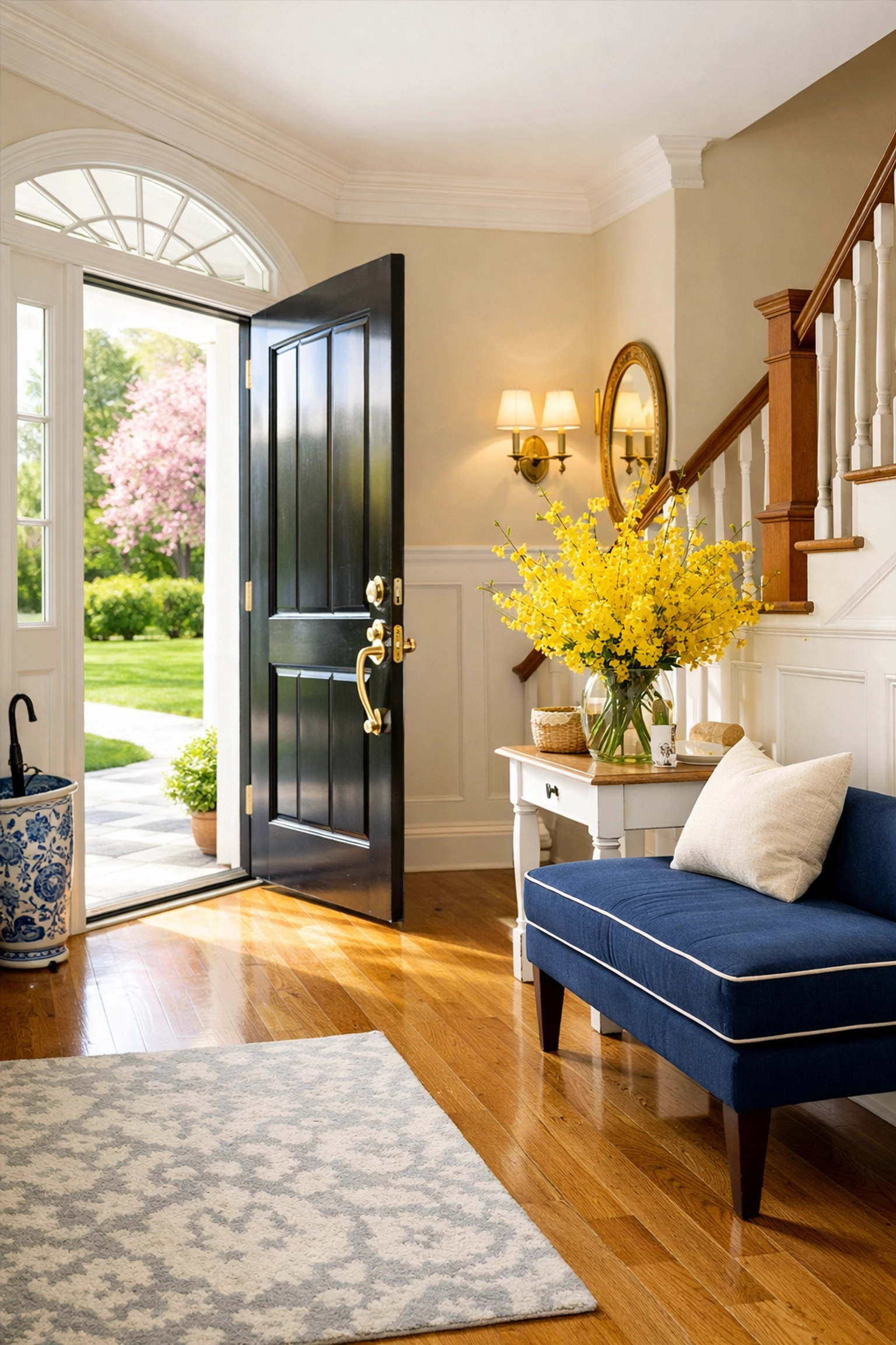 Immaculate Massachusetts foyer ready for an open house after a thorough professional deep cleaning.