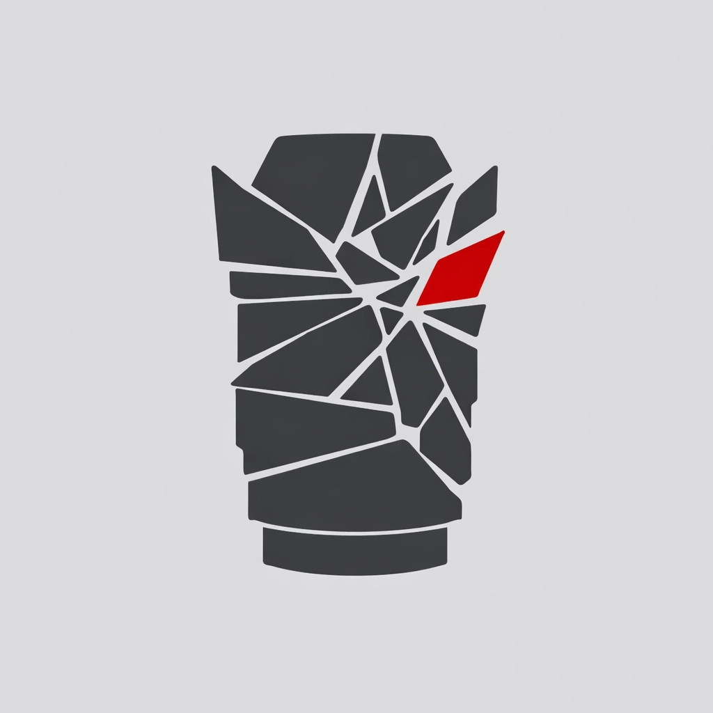 Minimalist shattered camera lens representing chaos in the traditional photography freelance market.