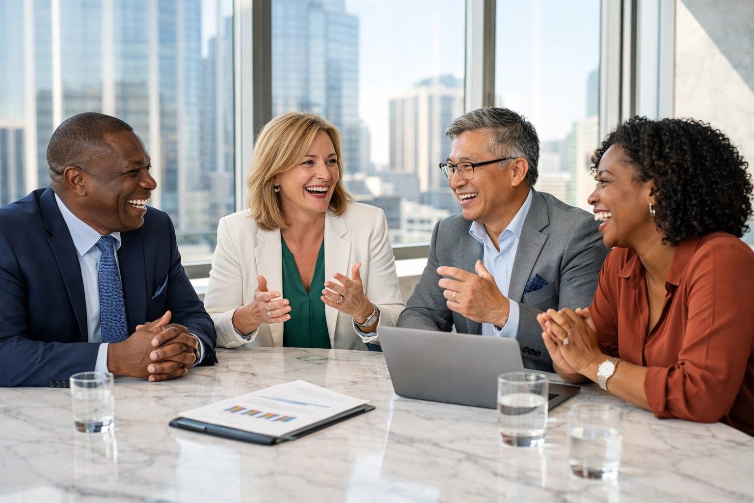 The Executive’s Guide to Mastering the Super Bowl Branding Blitz A professional leadership team collaborating on corporate strategy and sports marketing goals in a modern office.