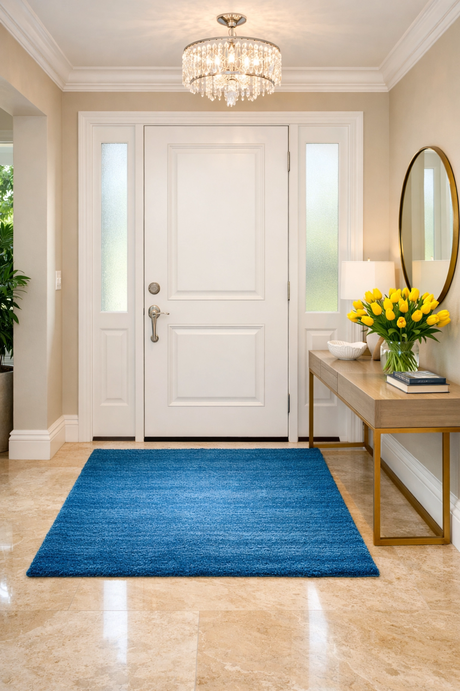 Move-in ready luxury home entryway prepared by expert post-construction cleaning services.