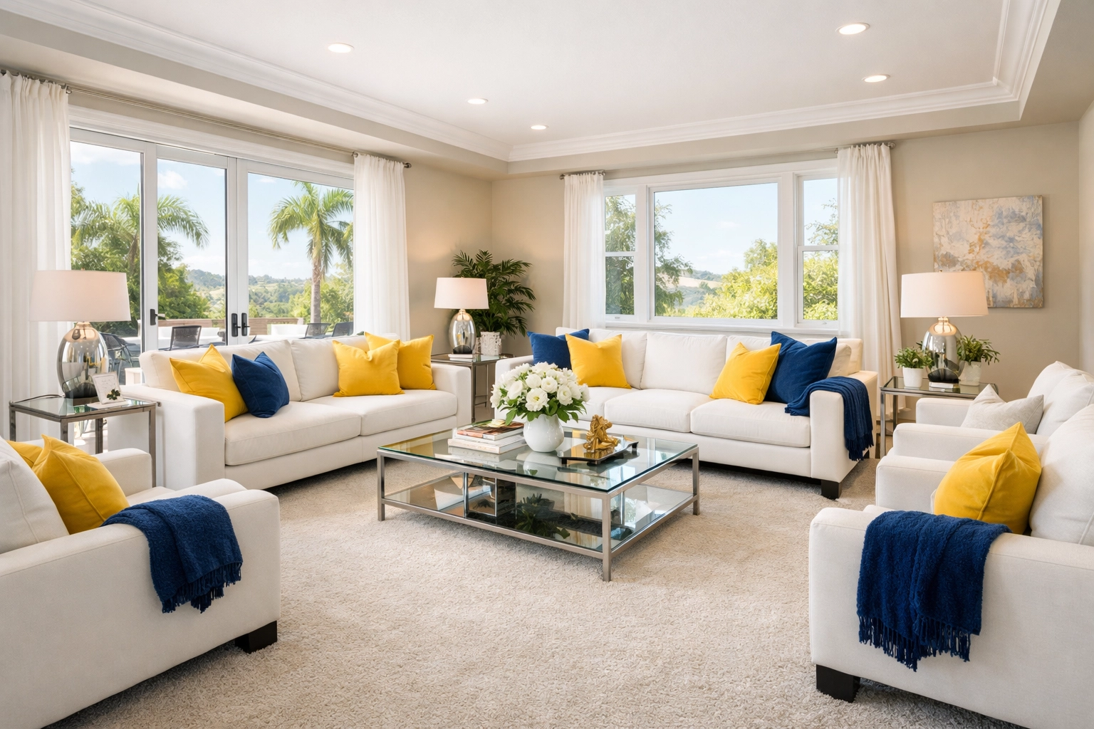 Immaculate living room showcasing the results of professional deep cleaning services in Westborough.