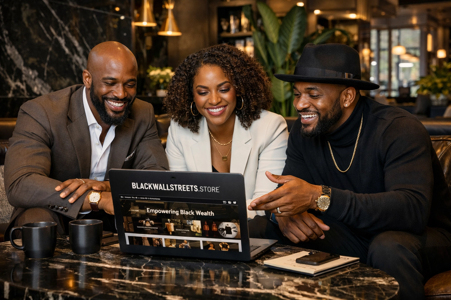 Black entrepreneurs building community and shopping on the Black Wall Streets marketplace.