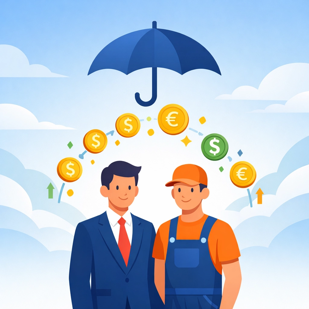 Employer and employee UIF contribution partnership illustration for South African payroll