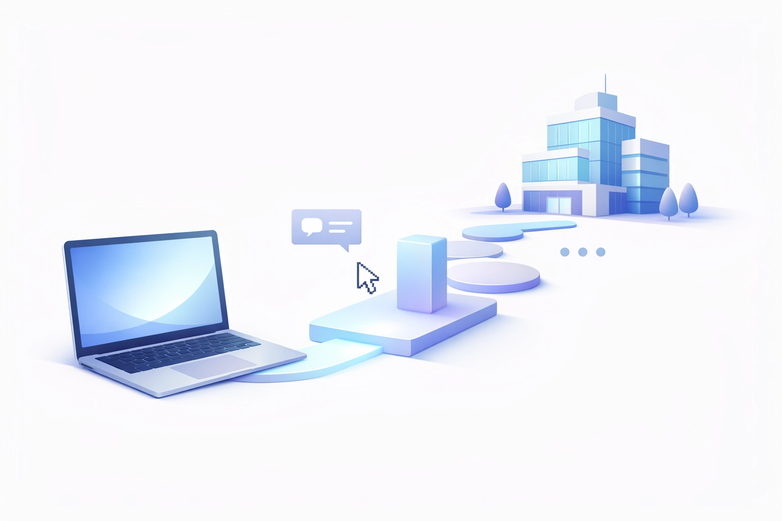 Digital pathway connecting online virtual tour to physical treatment facility