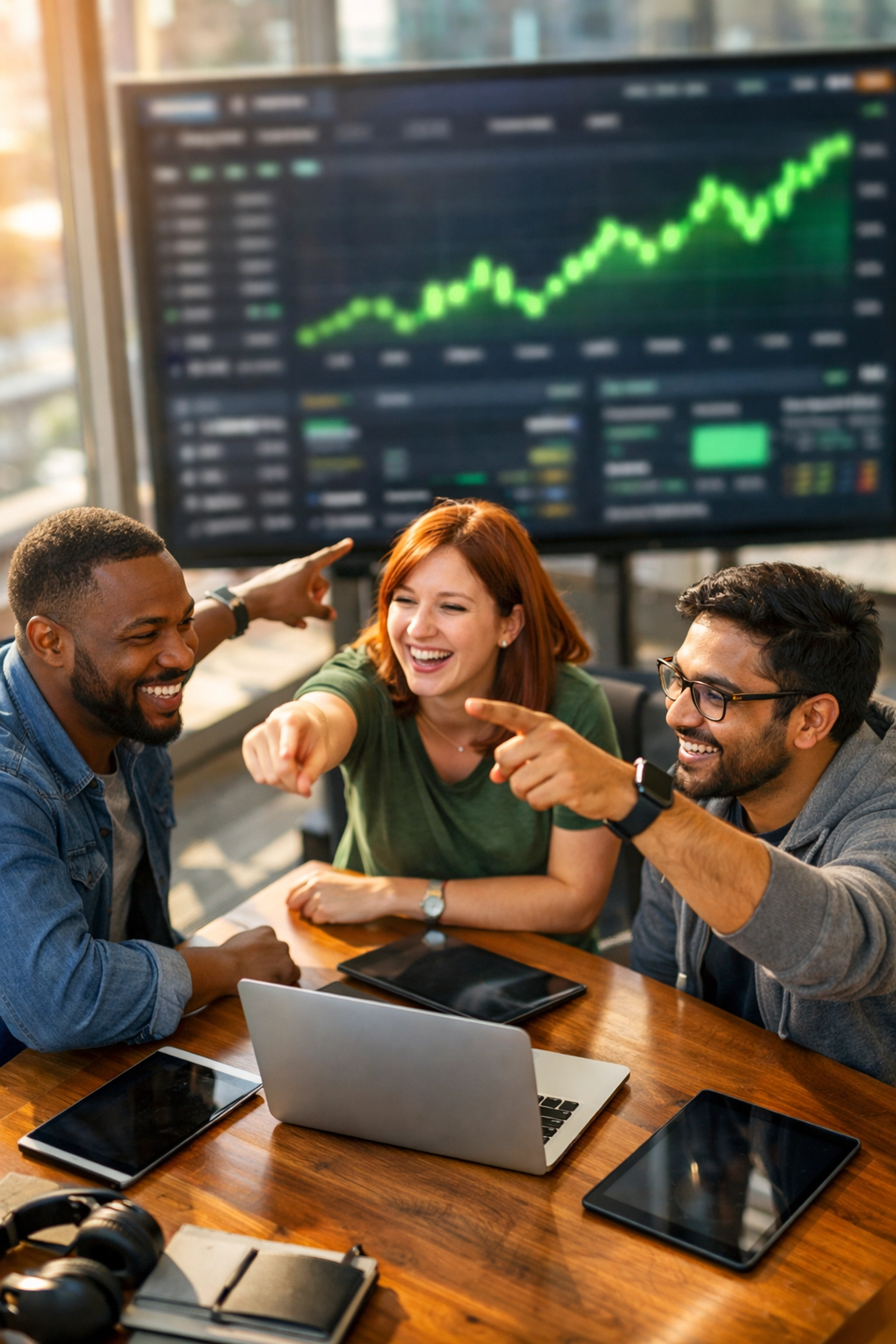 IT professionals analyzing ServiceNow ITOM dashboards showing positive ROI and cost-per-ticket reduction.