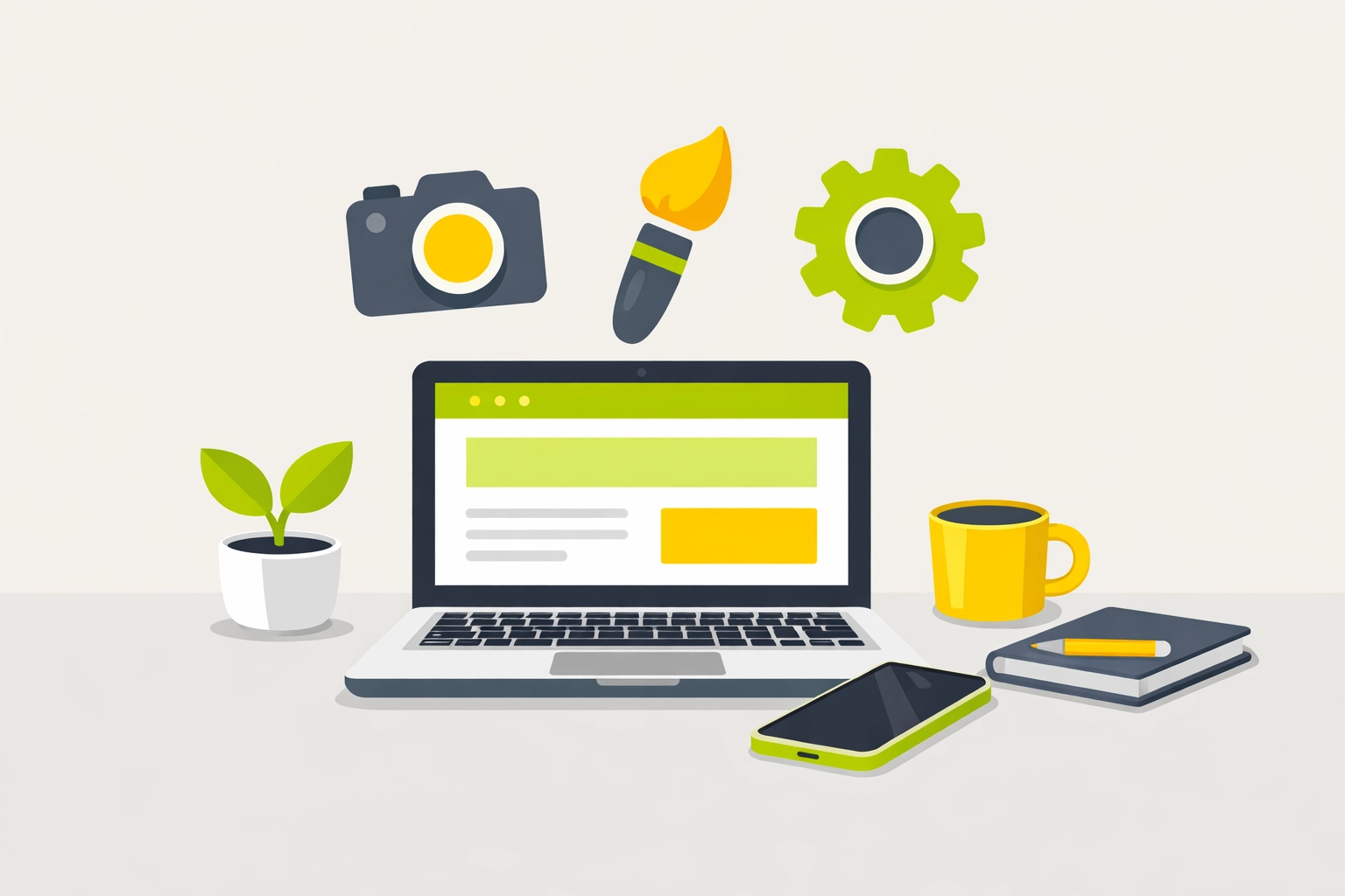 Digital workspace icons representing 1099 reporting changes for small businesses and gig workers in 2026.