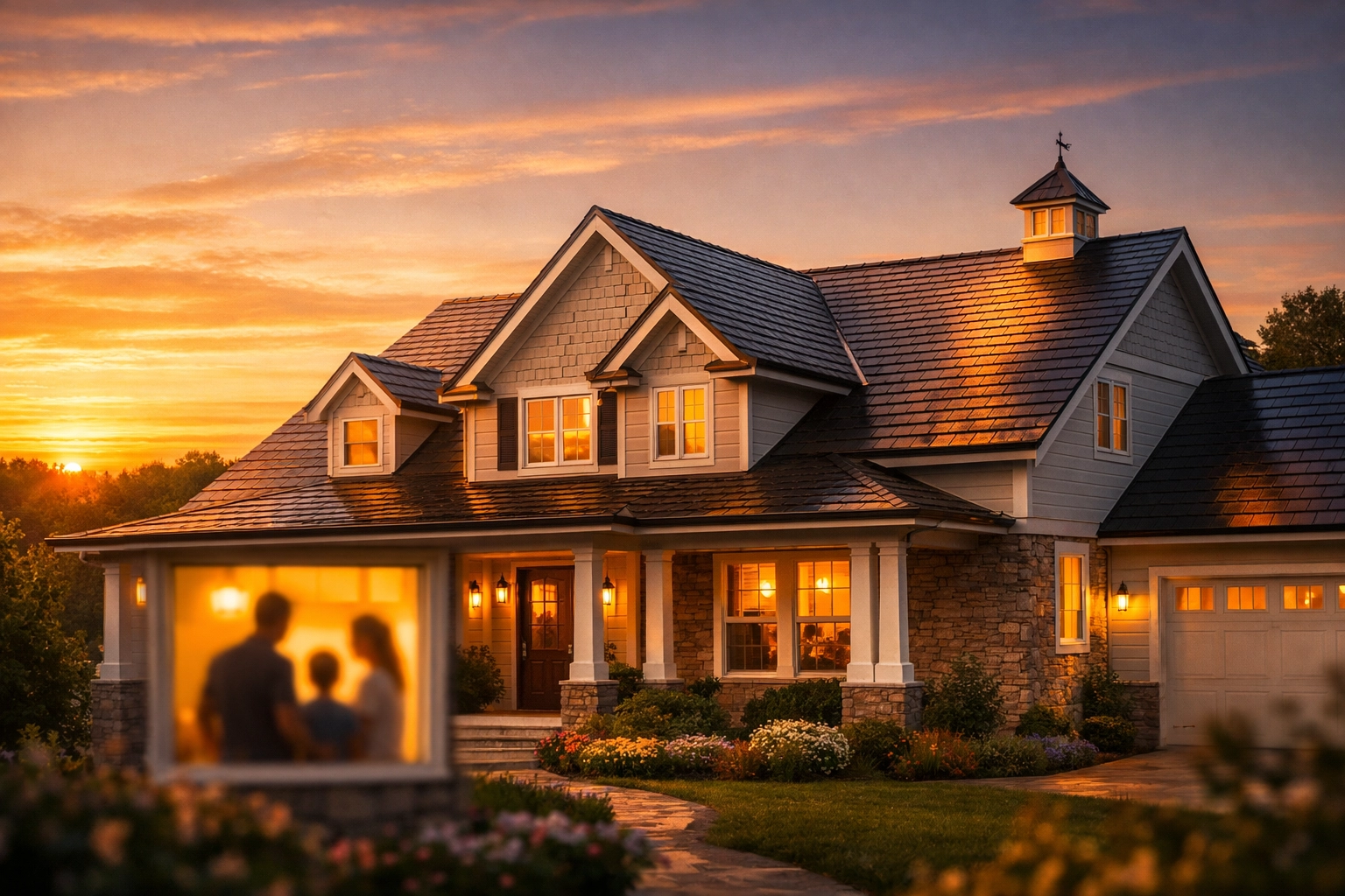 A beautiful residential home with a high-efficiency roof providing long-term value and energy savings for families.