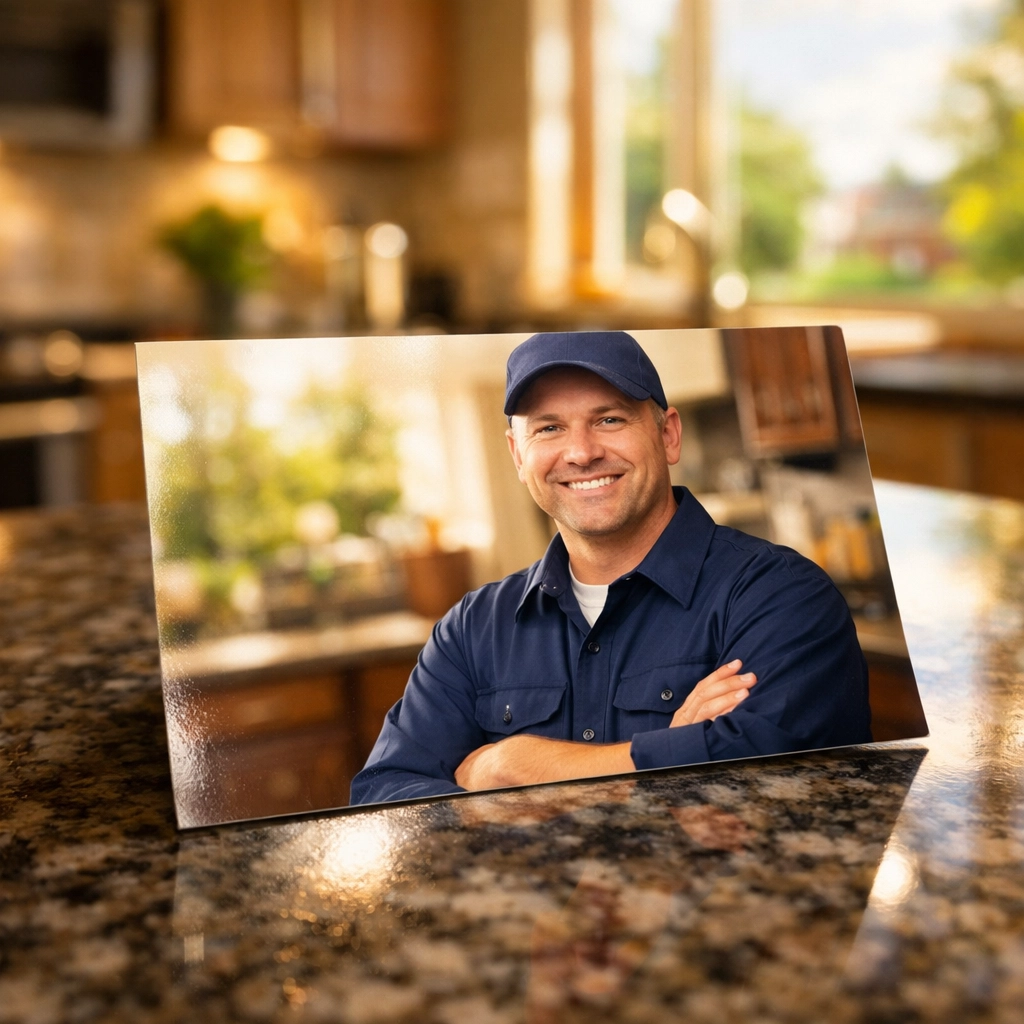 Professional postcard marketing for Jackson businesses on a kitchen counter in Jackson County Michigan.