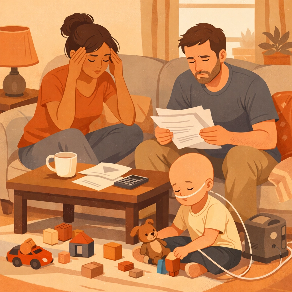 Family receiving support from skilled nursing services for child with tracheostomy