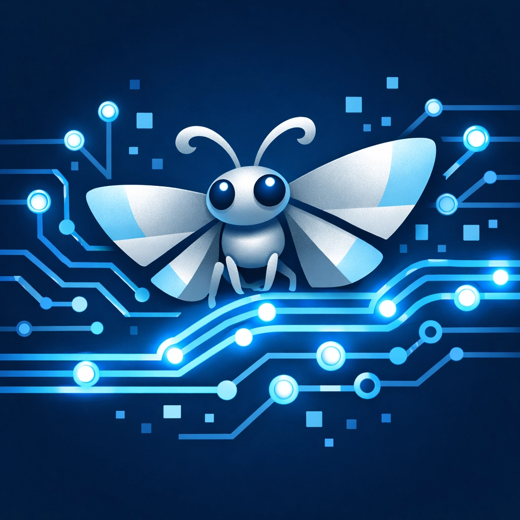 Illustration of a moth on a circuit board representing a fun computer bug trivia fact for readers.