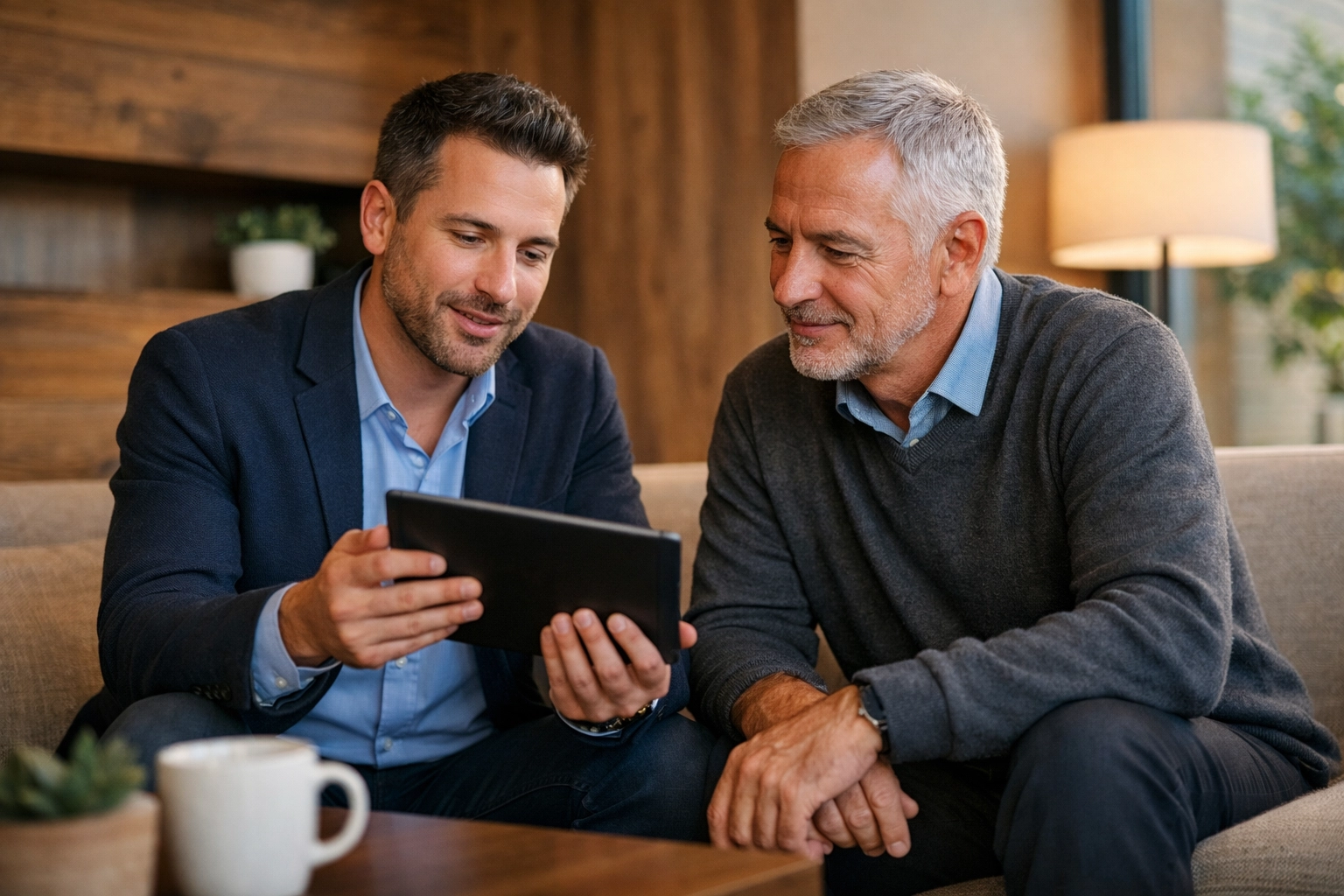ServiceNow consultant providing strategic foresight and guidance to an IT leader on a digital tablet.