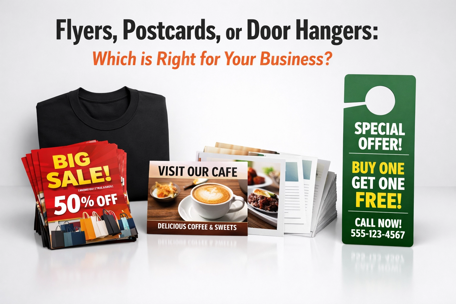 [HERO] Flyers, Postcards, or Door Hangers: Which is Right for Your Business?