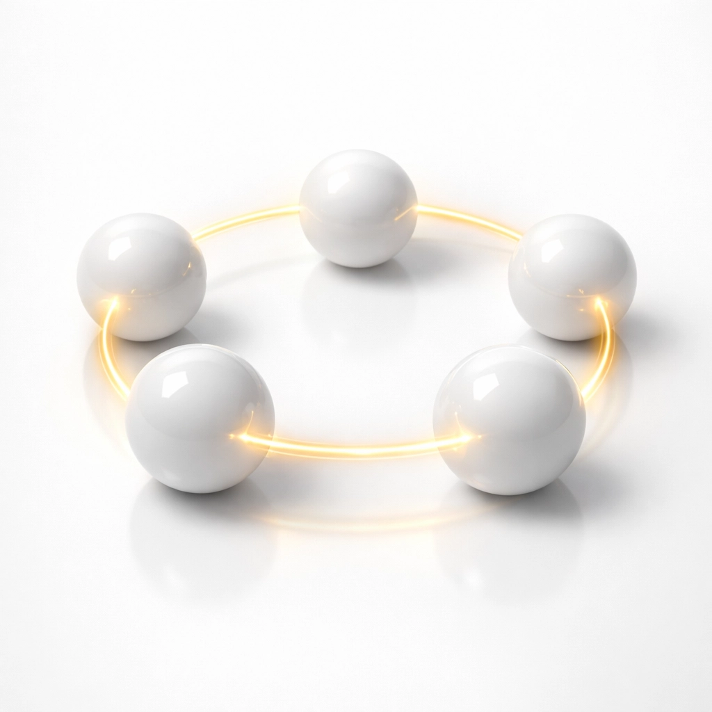 A circular connected system symbolizing the 5X Client Formula for real estate agent training success.