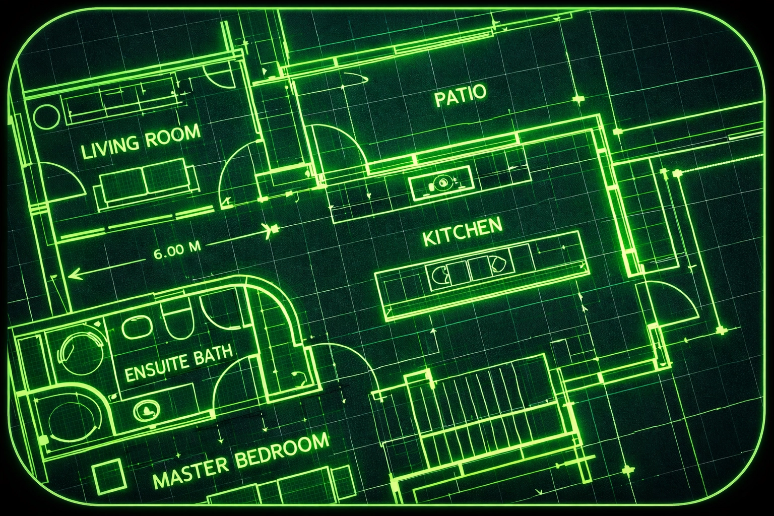 Architectural blueprints for modern construction and general contracting in Jefferson City Missouri.