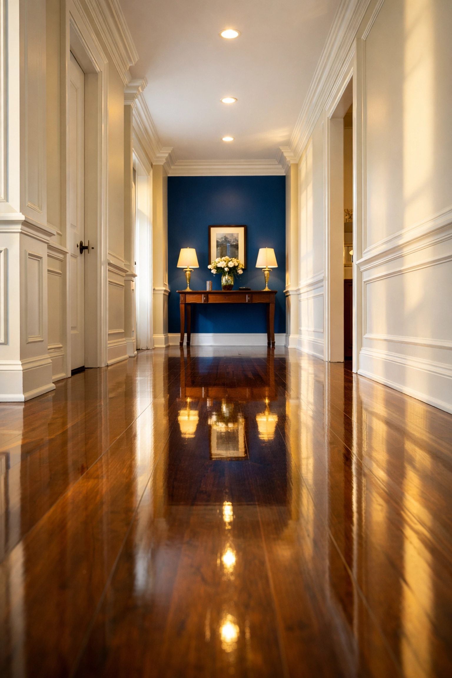 Weekly house cleaning in Leominster MA resulting in dust-free, polished hardwood floors.