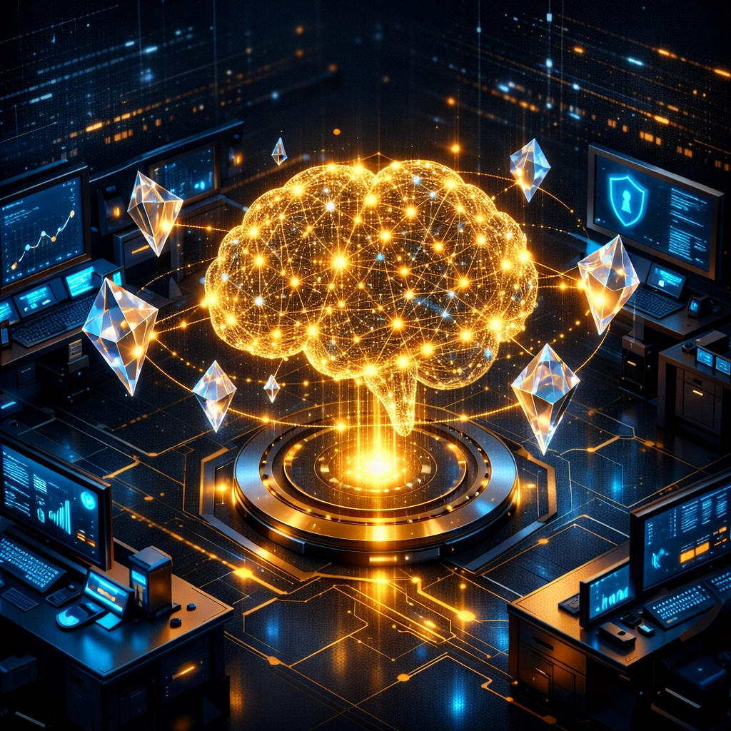 Larecoin.ai AI-driven commerce engine visualizing secure real-time crypto transactions and fraud detection.