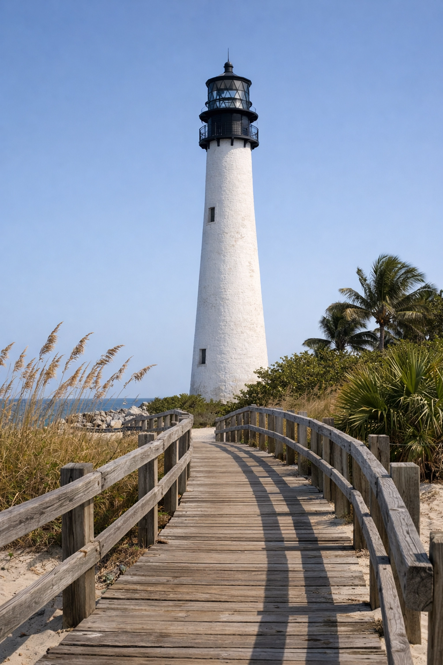 The historic Bill Baggs Cape Florida Lighthouse on Key Biscayne, a classic Miami photography spot.