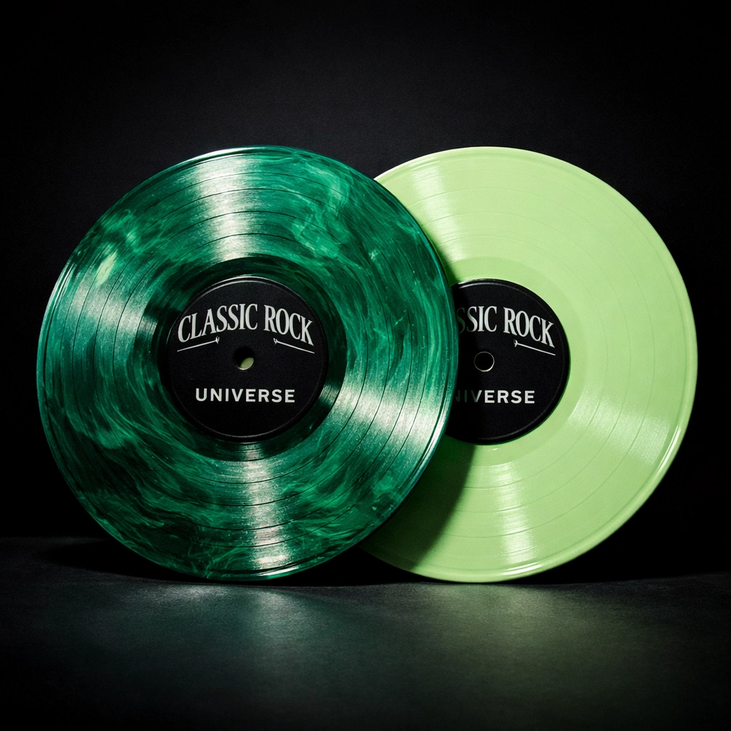 Sleep Token vinyl record variants in Veridian green marbled and Pistachio Cream editions.