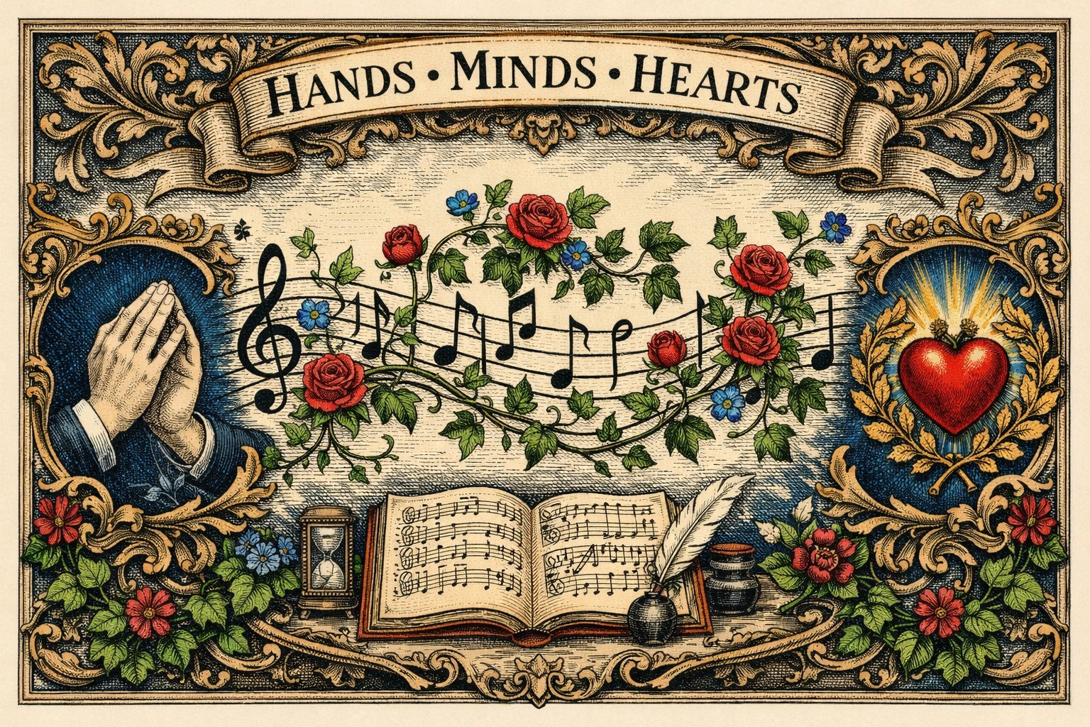 Decorative musical staff symbolizing the artisan framework for singing lessons for beginners.