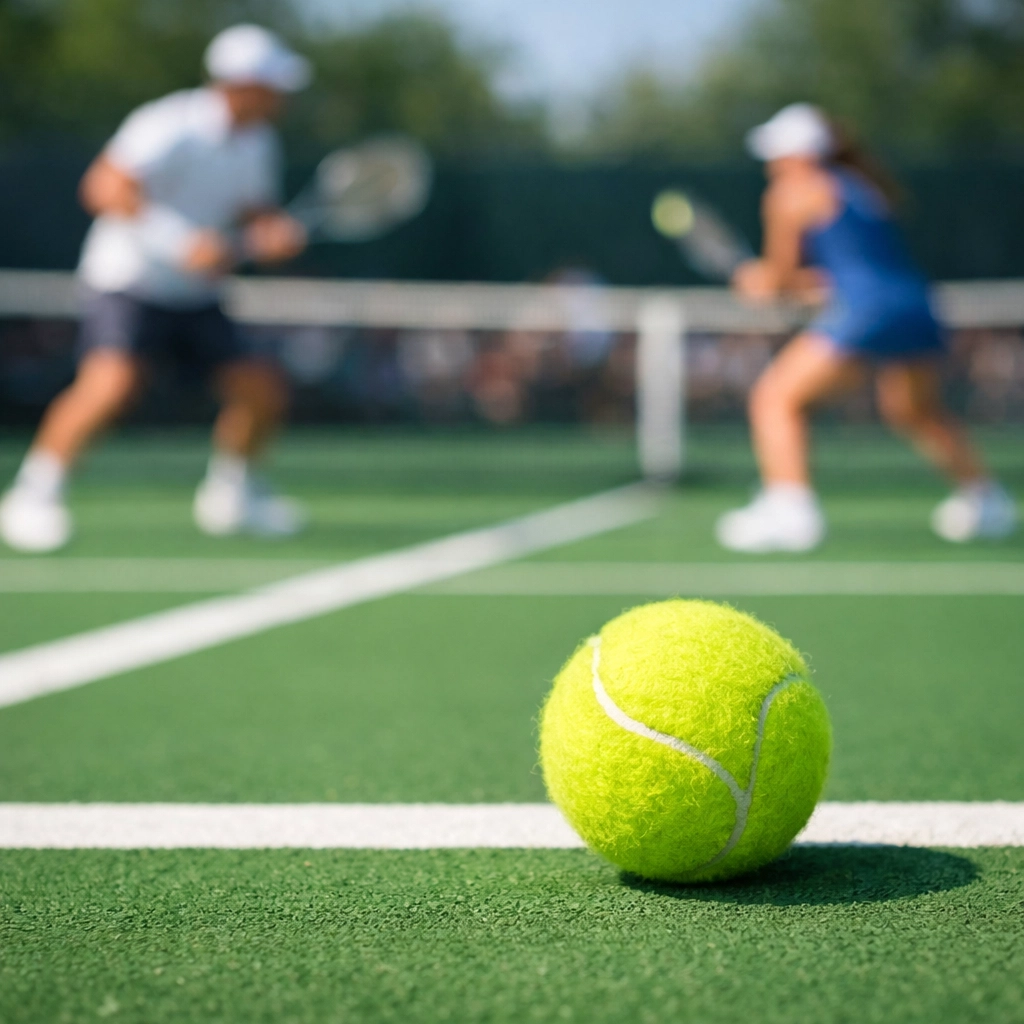 Tennisplatz mit Ball für Value-Wetten Analyse im Tennissport