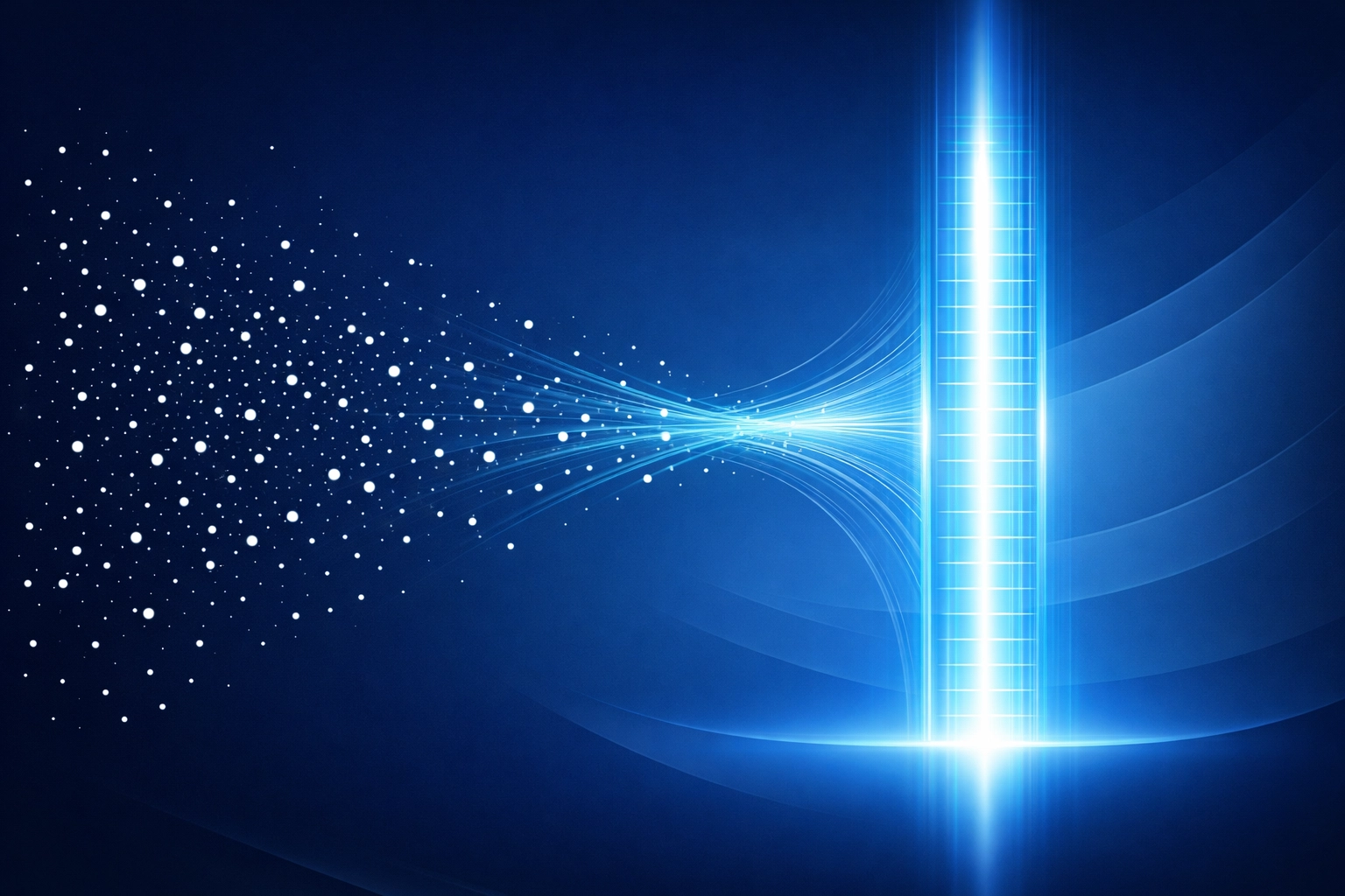 AI lead scoring visualization transforming raw prospect data into qualified sales opportunities.