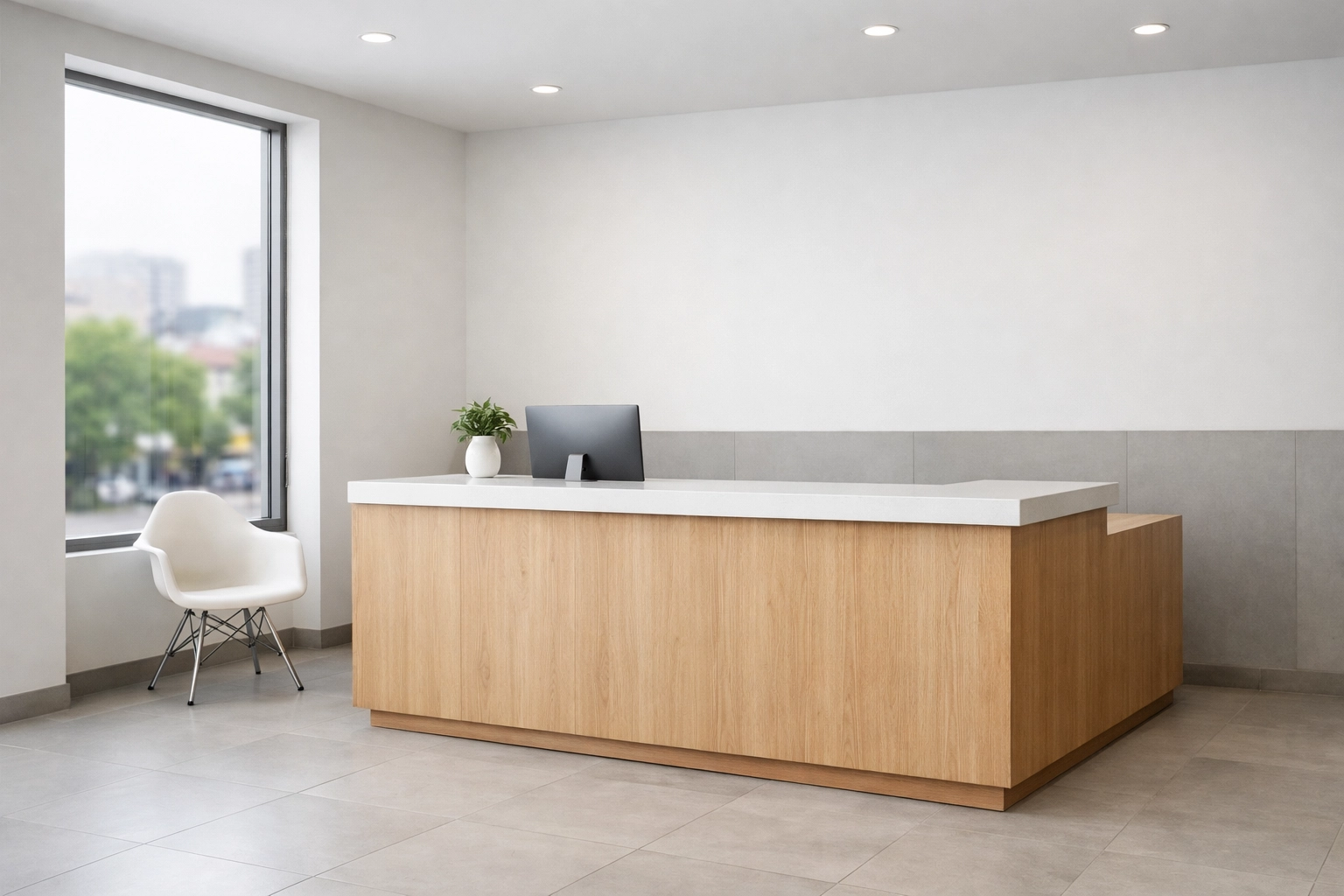 Minimalist Georgia tax office reception area highlighting professional tax service scaling and compliance.