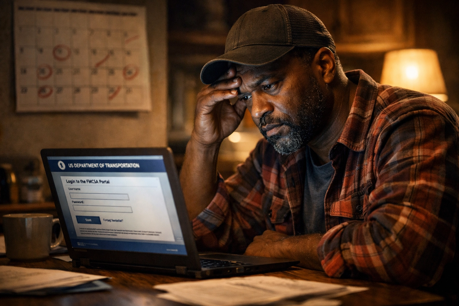 Owner-operator filing MCS-150 biennial update on FMCSA portal before deadline